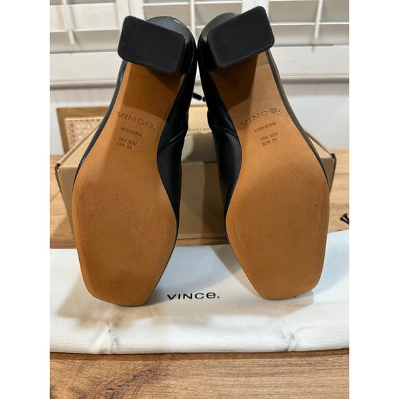 Vince Womens Charli Square Toe High Heel Ankle Booties Black Leather Sz 8.5 NIB - Picture 10 of 11